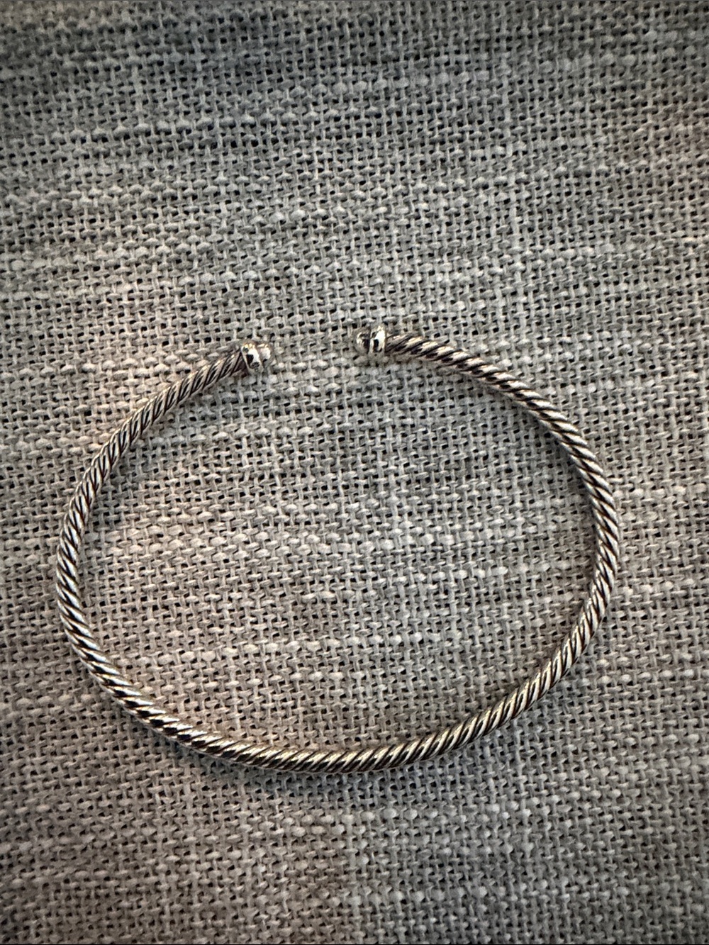 David Yurman Sterling Cable Open Cuff Bracelet - Silver
